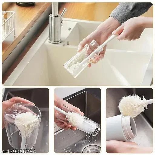 Foldable Bottle Cleaning Brush | 360° Rotating Long Handle Cup & Water Bottle Cleaner | Foldable Head Cleaning Brush for Bottles, Glasses & Baby Bottles