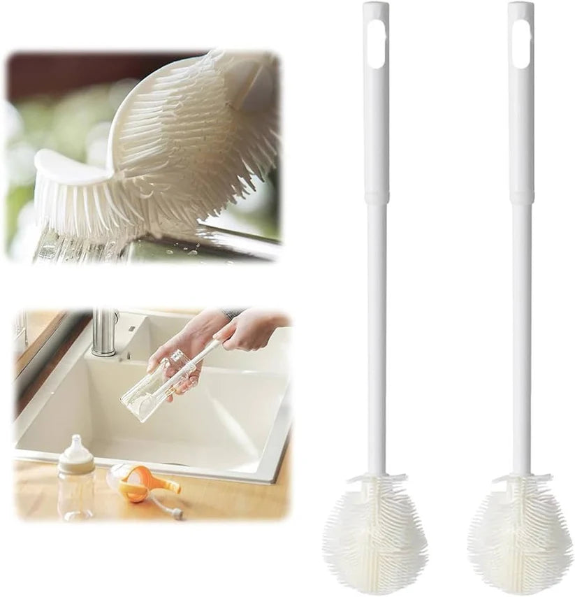 Foldable Bottle Cleaning Brush | 360° Rotating Long Handle Cup & Water Bottle Cleaner | Foldable Head Cleaning Brush for Bottles, Glasses & Baby Bottles