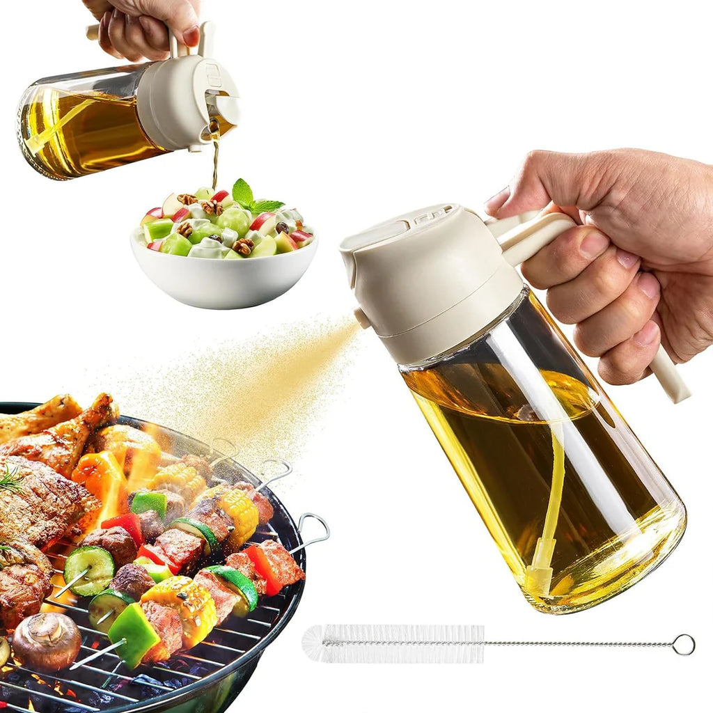 2 in 1 Large Oil Dispenser Bottle | Leakproof Kitchen Oil Jug
