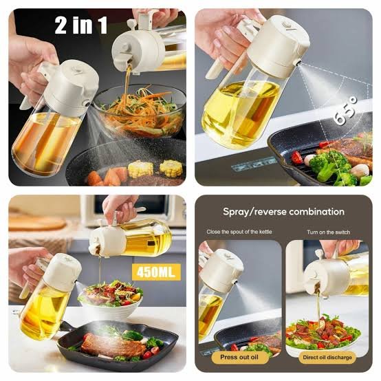 2 in 1 Large Oil Dispenser Bottle | Leakproof Kitchen Oil Jug