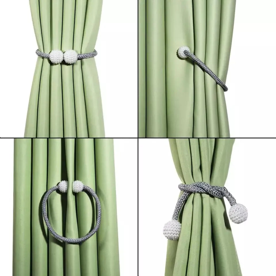 Luxury Magnetic Curtain Tiebacks – Elegant Braided Rope Holdback Clips for Home Curtains