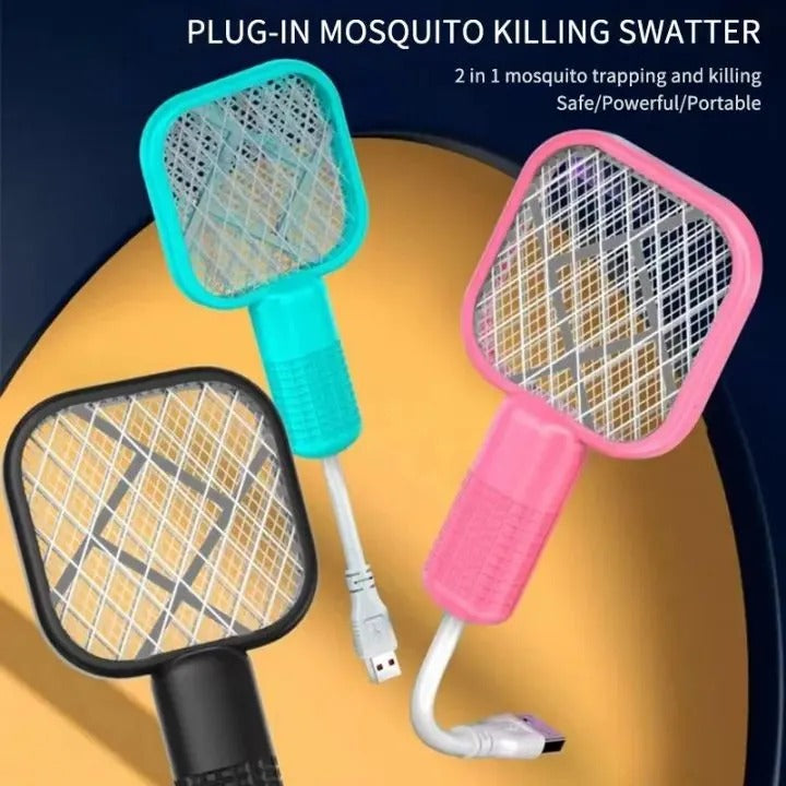 Mini 2-in-1 USB Electric Mosquito Swatter with Bug Zapper Lamp