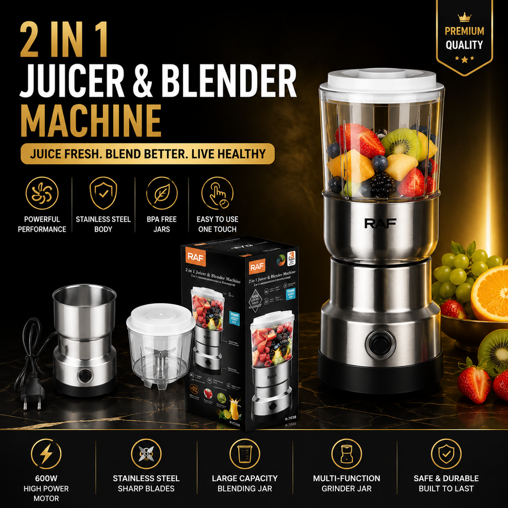 2-in-1 Electric Grinder & Blender for Coffee, Spices, Dry Fruits & Juices