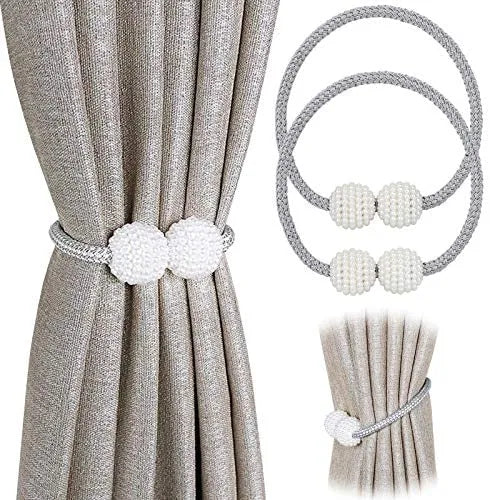Luxury Magnetic Curtain Tiebacks – Elegant Braided Rope Holdback Clips for Home Curtains