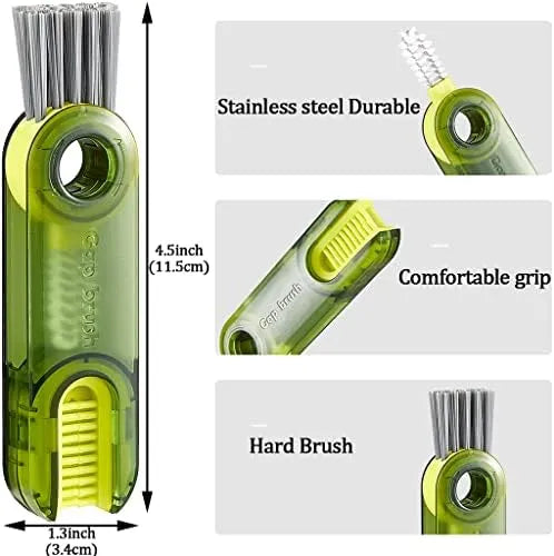 2 Pieces of 3 in 1 Multifunctional Cleaning Brush, Multifunction Cleaning Brush for Water kit Bottle Gap Cleaner Brush, Cup Mouth and Lid Cleaning Brush, Kitchen Cleaning Tool