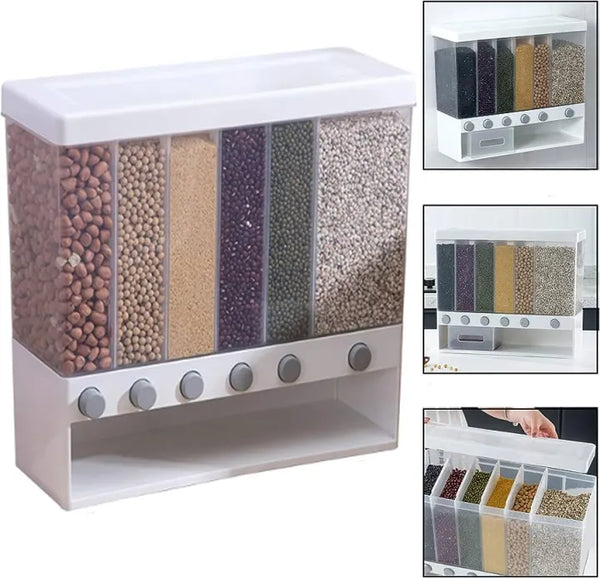 Automatic Rice Dispenser – Large Capacity Airtight Grain Storage Container with Easy Dispensing System for Rice, Lentils, Beans & Cereals | Hygienic Kitchen Organizer