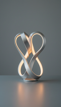 Sculptural LED Table Lamp in Matte Black