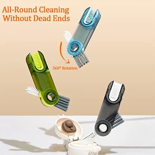 2 Pieces of 3 in 1 Multifunctional Cleaning Brush, Multifunction Cleaning Brush for Water kit Bottle Gap Cleaner Brush, Cup Mouth and Lid Cleaning Brush, Kitchen Cleaning Tool