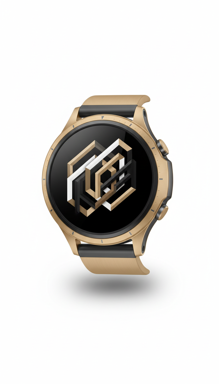 Luxury Smartwatch Interface With Monochrome Depth