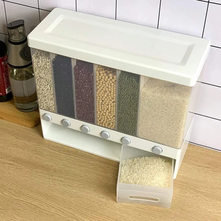 Automatic Rice Dispenser – Large Capacity Airtight Grain Storage Container with Easy Dispensing System for Rice, Lentils, Beans & Cereals | Hygienic Kitchen Organizer