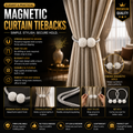 Luxury Magnetic Curtain Tiebacks with Elegant Braided Rope Holdbacks
