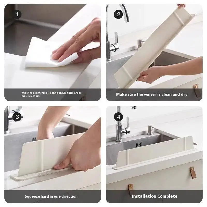 2 Pcs Silicone Kitchen Sink Water Splash Guard