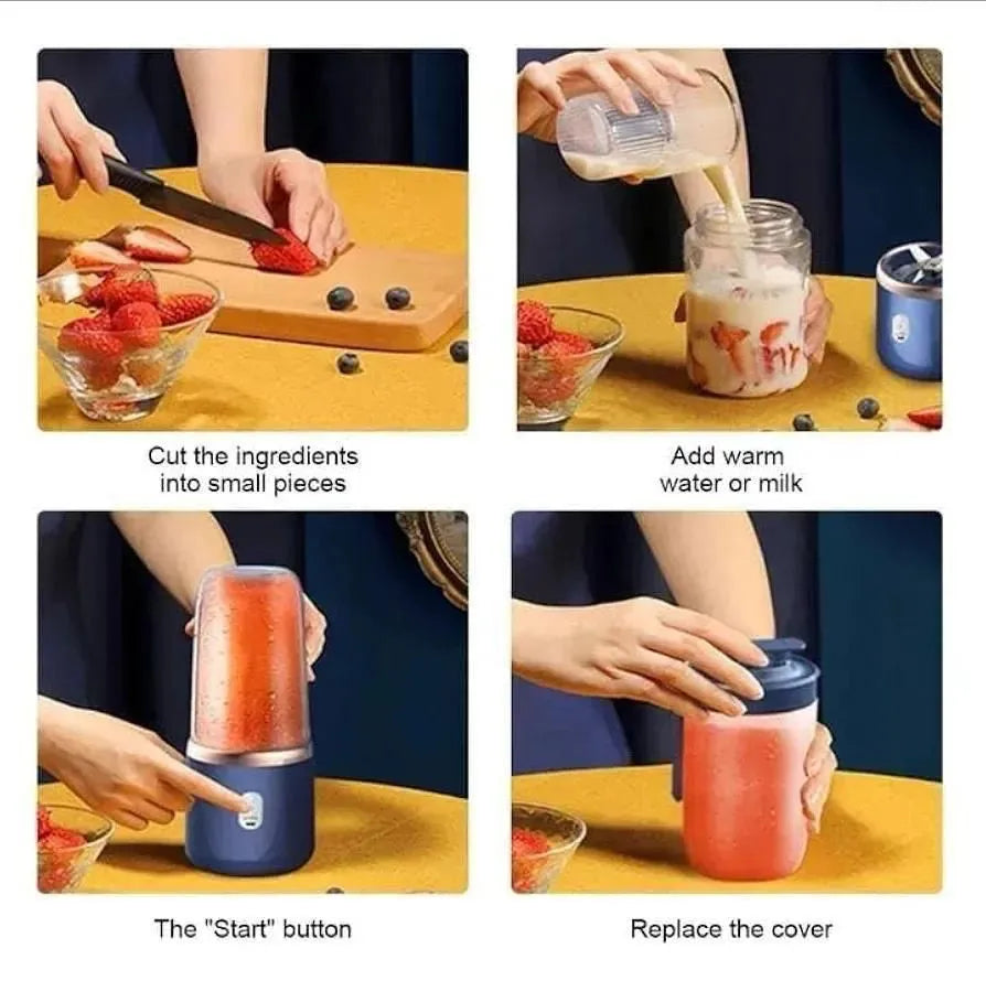Portable Electric Blender with Separate Jug | USB Rechargeable | Smoothies, Juices & Shakes