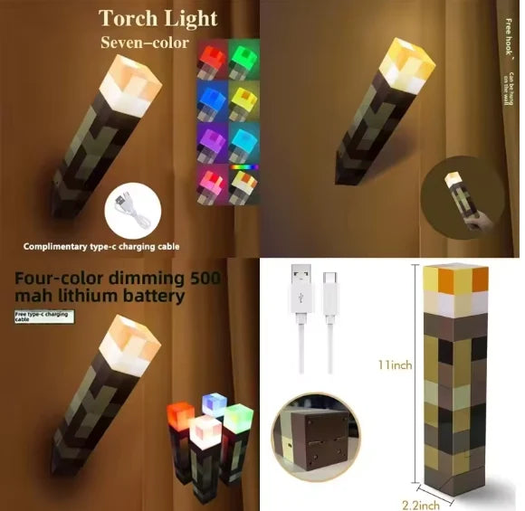 LED Night Light Brownstone Torch Lamp for Bedroom & Home Decor