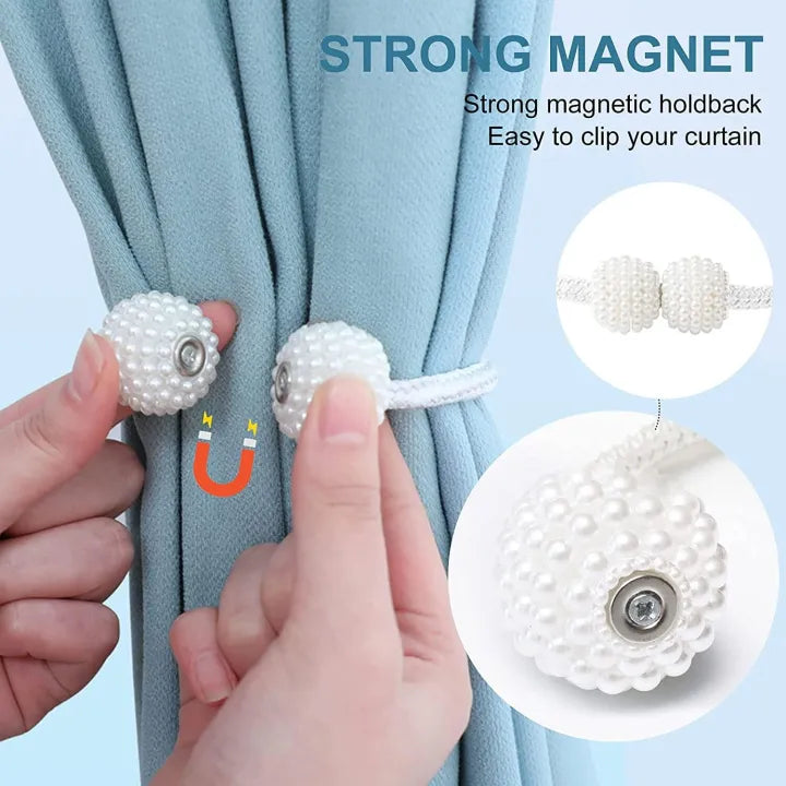 Luxury Magnetic Curtain Tiebacks – Elegant Braided Rope Holdback Clips for Home Curtains