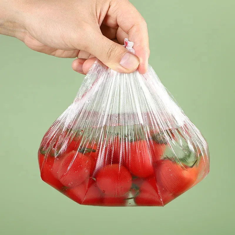"100Pcs Disposable Food Covers: Convenient, Transparent, and Elastic Stretch Wrap Cling Film Cover for Fruit Bowls, Plates, and More"