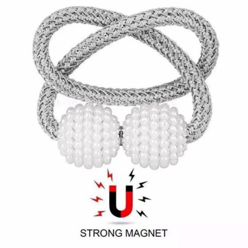 Luxury Magnetic Curtain Tiebacks – Elegant Braided Rope Holdback Clips for Home Curtains