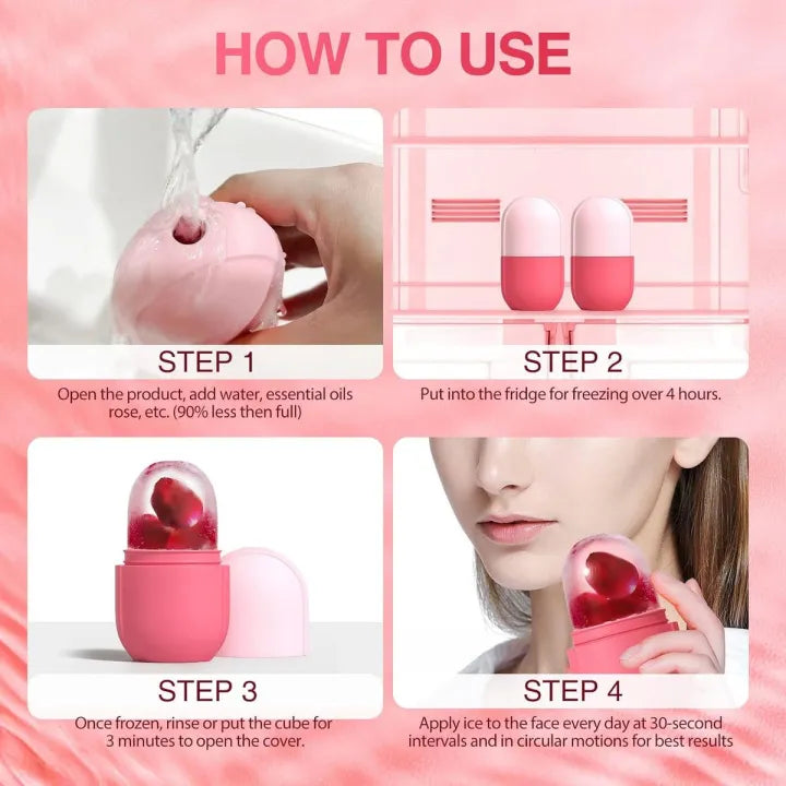 Ice Face Roller for Skincare | Pore Tightening, Puffiness Relief & Skin Glow