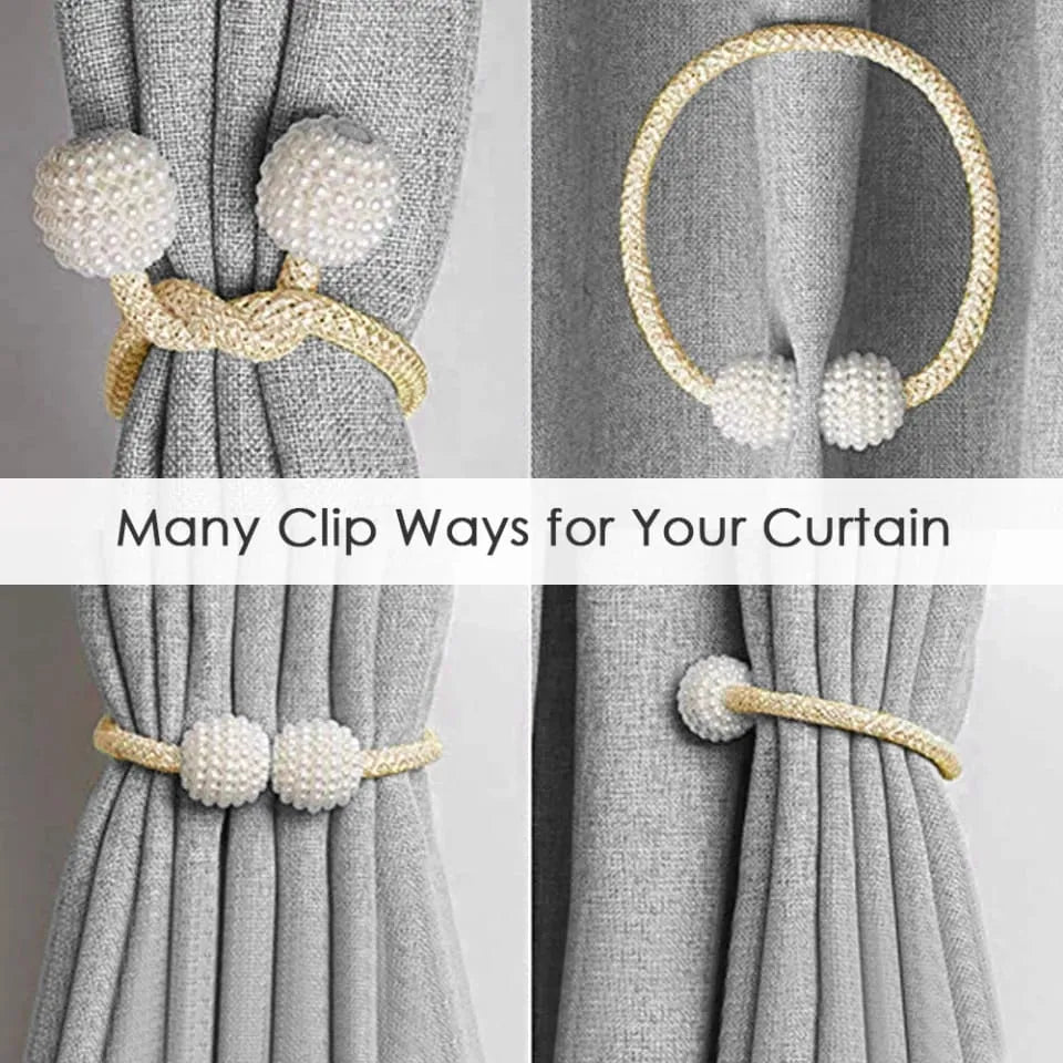 Luxury Magnetic Curtain Tiebacks – Elegant Braided Rope Holdback Clips for Home Curtains