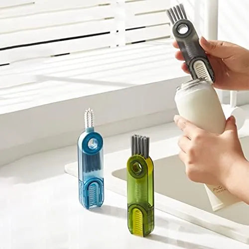 2 Pieces of 3 in 1 Multifunctional Cleaning Brush, Multifunction Cleaning Brush for Water kit Bottle Gap Cleaner Brush, Cup Mouth and Lid Cleaning Brush, Kitchen Cleaning Tool
