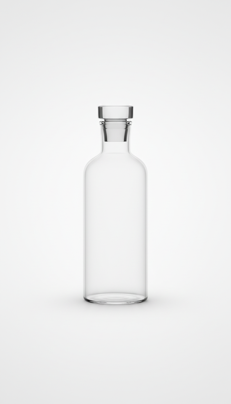 Minimalist Glass Carafe With Tapered Neck